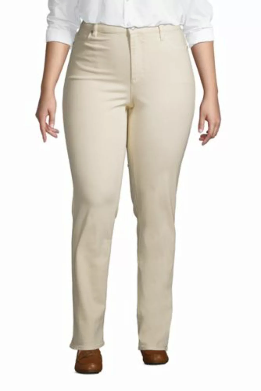Straight Fit Öko Jeans Mid Waist in großen Größen, Damen, Größe: 54 32 Plus günstig online kaufen