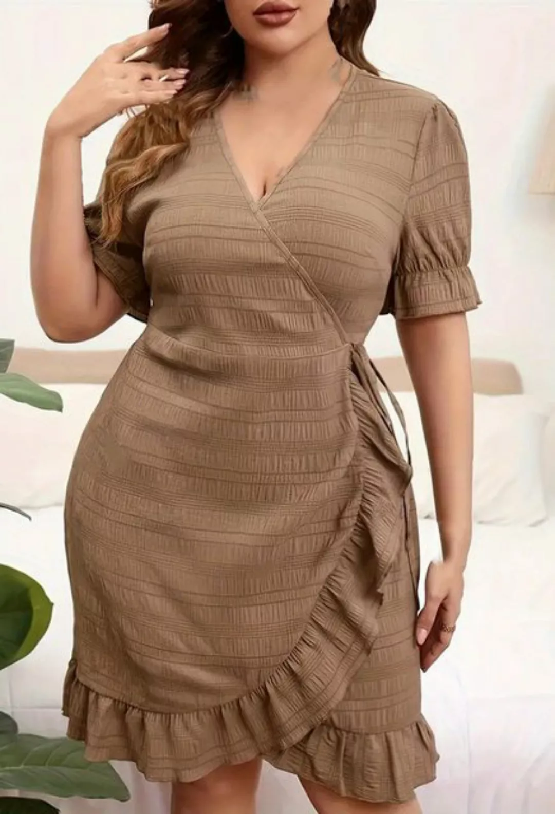 MIMIOO Maxikleid Kleid in Übergröße mit unregelmäßiger Taille Bequeme Kleid günstig online kaufen