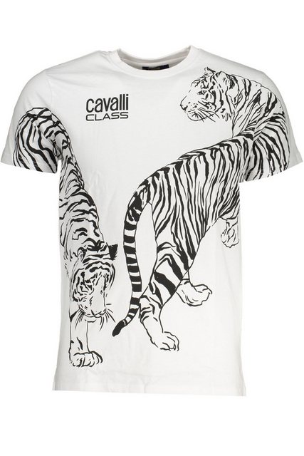 Cavalli Class T-Shirt Herren T-Shirt Weiß mit Logo-Print – Rundhals günstig online kaufen