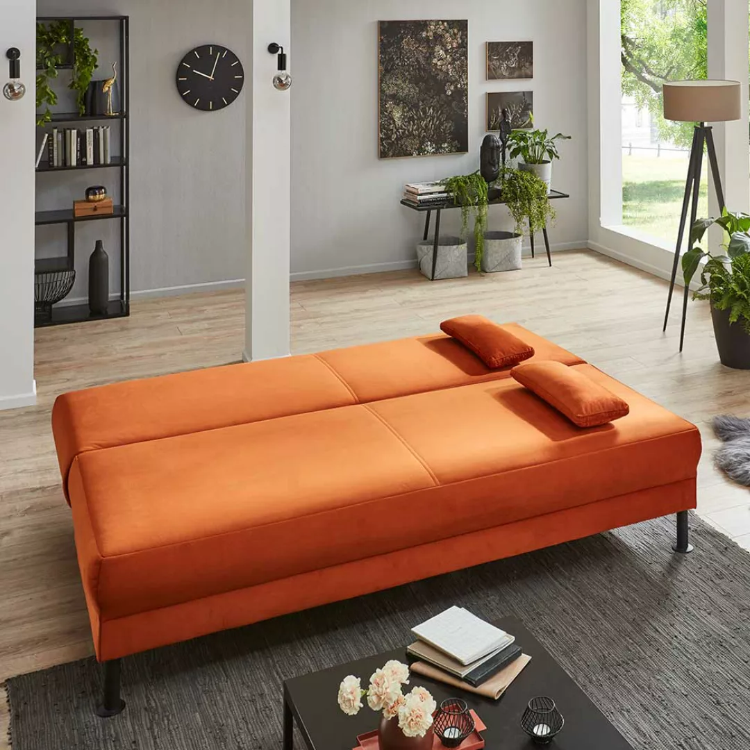 Modernes Zweisitzer Sofa in Kupferfarben Federkern günstig online kaufen
