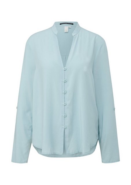 QS Klassische Bluse QS by s.Oliver Bluse mit V-Ausschnitt in Mint (1-tlg) N günstig online kaufen