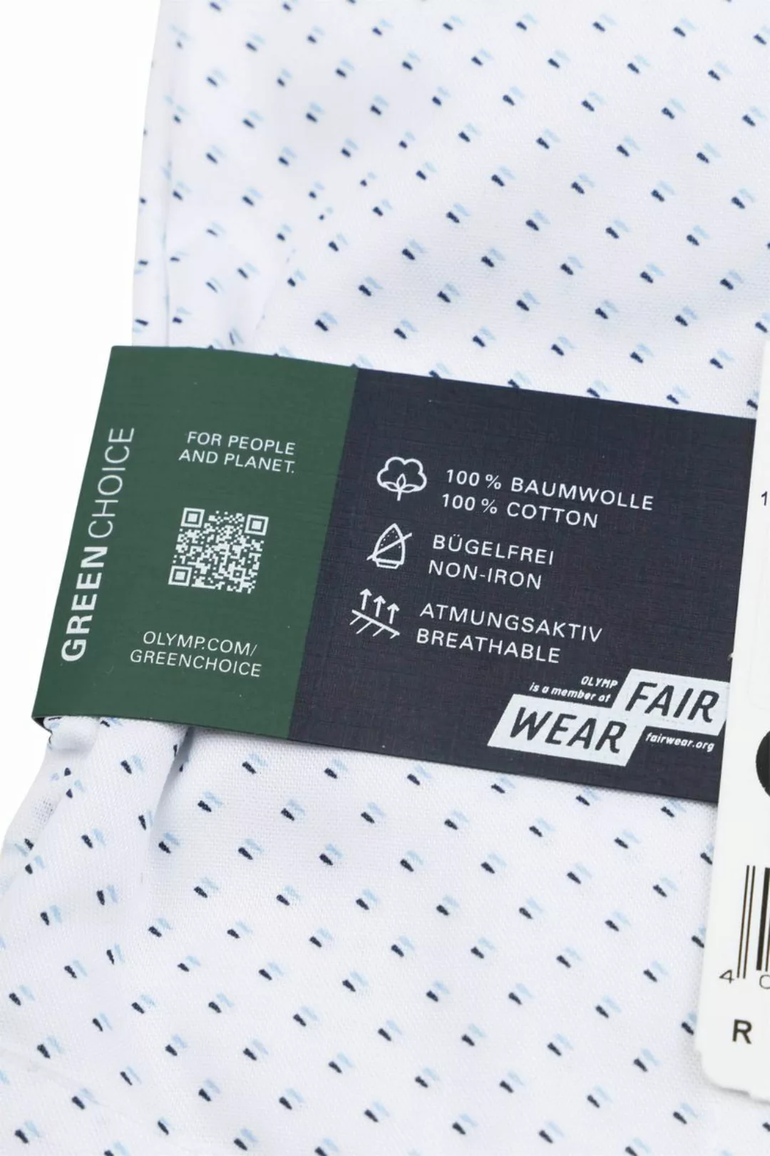 OLYMP Luxor Hemd Extra Long Sleeves Druck Weiß - Größe 40 günstig online kaufen