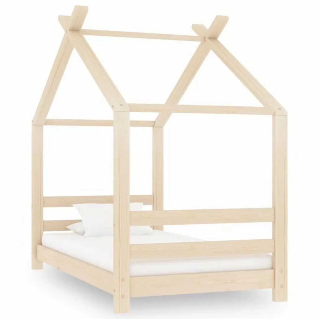 Villawee Hausbett LEA Natur Massivholz Kiefer Kinderbett bodentief 70 x 140 günstig online kaufen