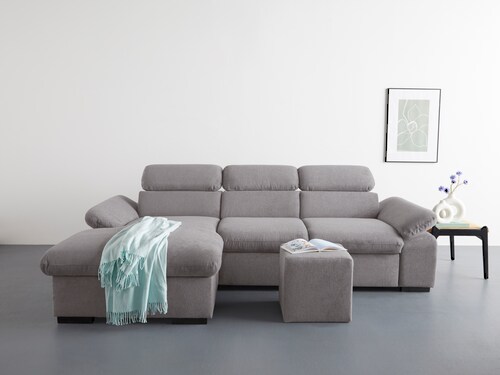 COTTA Ecksofa "Lola L-Form", (Set, mit Hocker), mit Hocker & Kopfteilfunkti günstig online kaufen