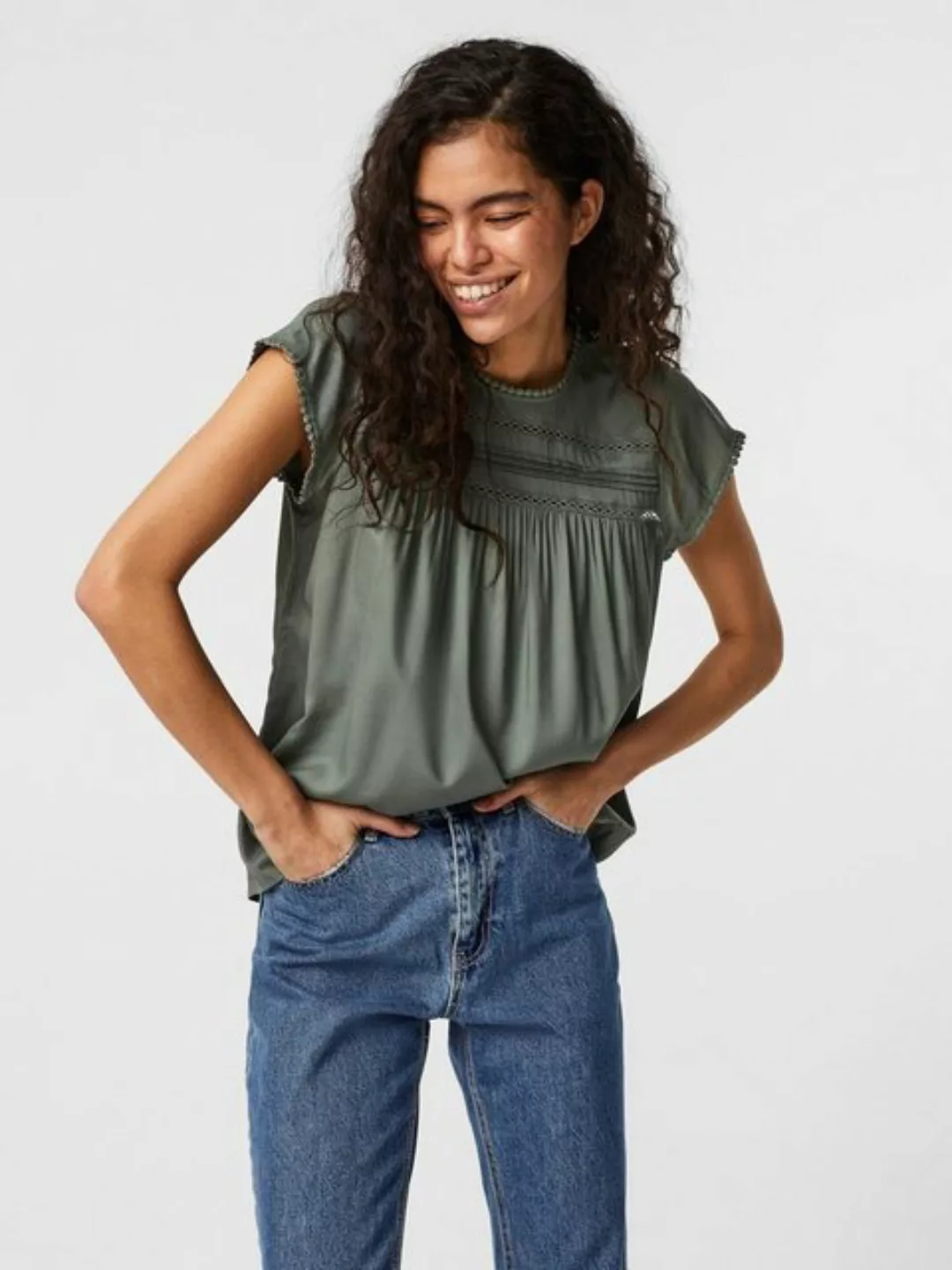 Vero Moda Spitzentop VMDEBBIE PLEAT S/L TOP GA NOOS günstig online kaufen