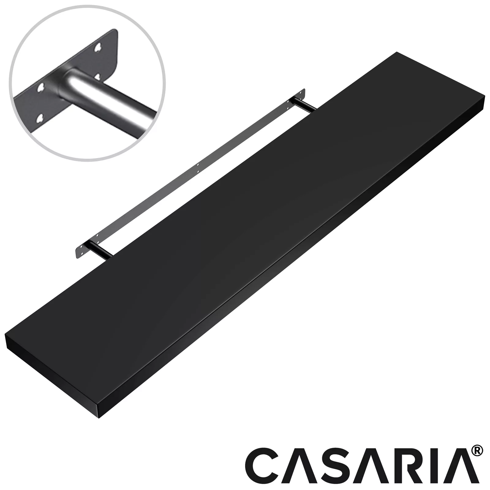 Wandregal Schweberegal 110cm 3er-Set Schwarz + Halterung günstig online kaufen