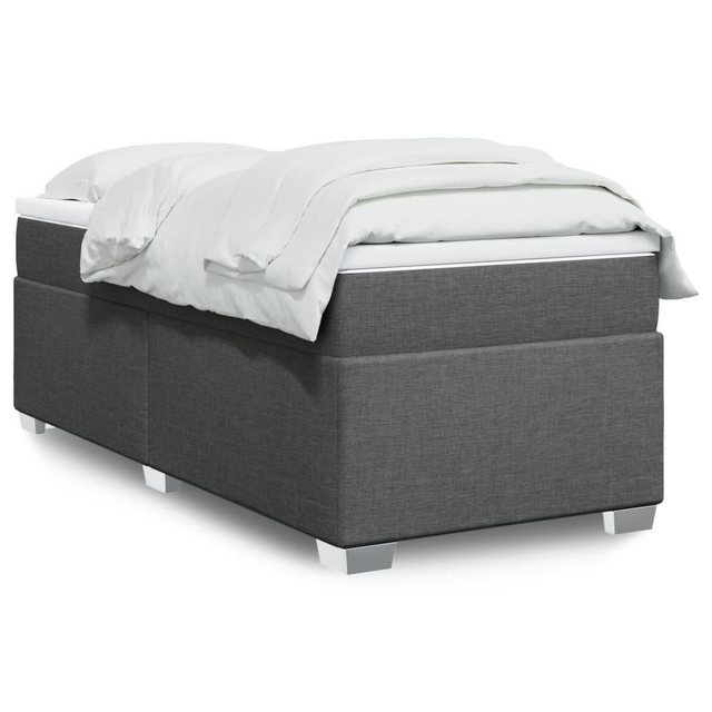 furnicato Bettgestell Boxspringbett mit Matratze Dunkelgrau 90x190 cm Stoff günstig online kaufen