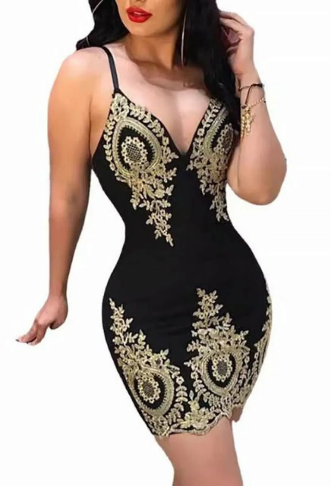 CHENIN Strandkleid Sexy Spitzen-Hüftkleid mit Strapsen Kleid mit dreidimens günstig online kaufen