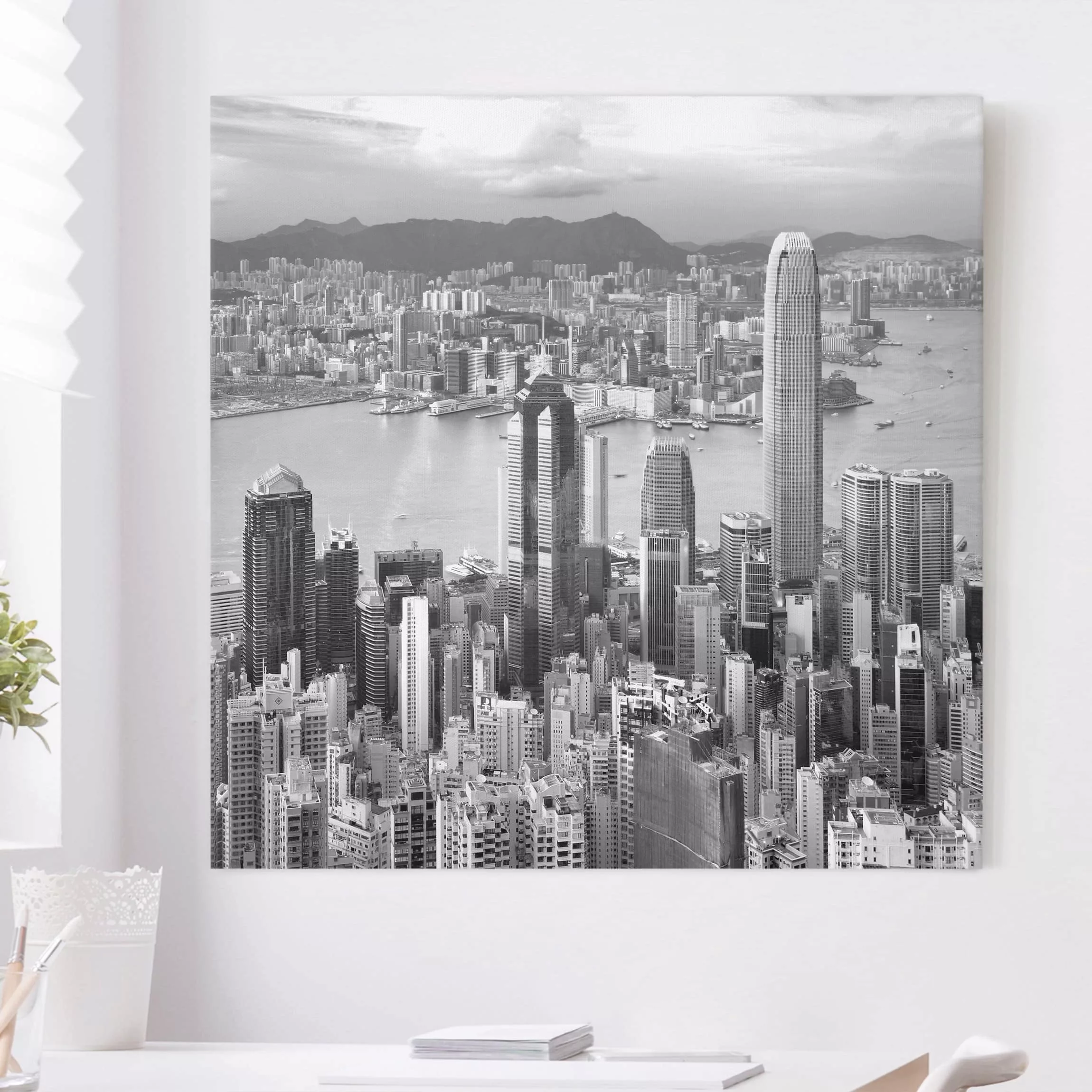 Leinwandbild New York - Quadrat Skyline Nostalgia günstig online kaufen