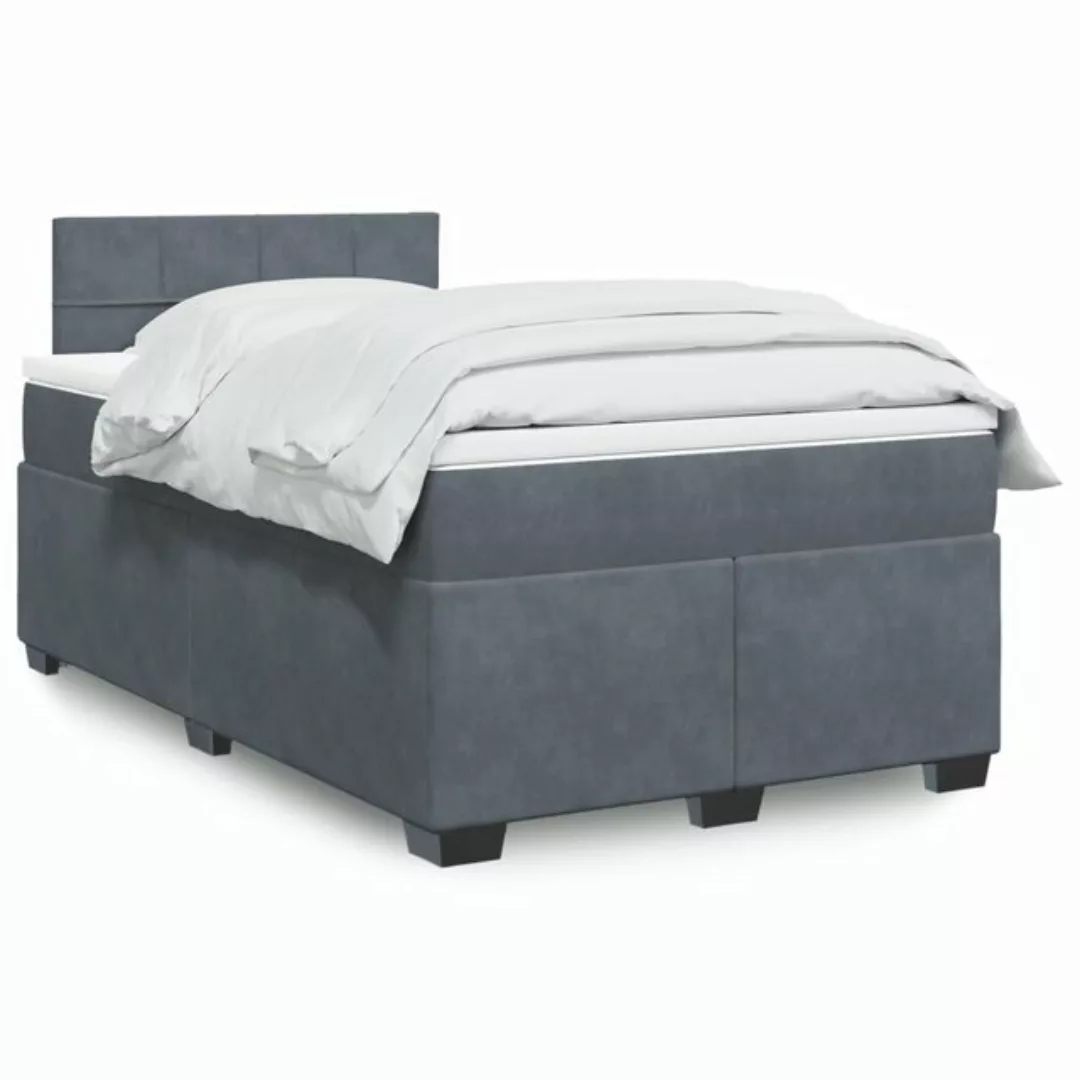 vidaXL Boxspringbett mit Matratze Dunkelgrau 120x190 cm Samt2103042 günstig online kaufen