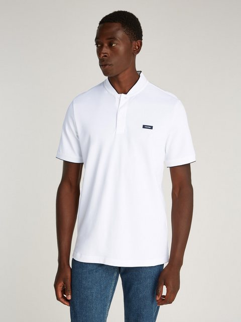 Calvin Klein Poloshirt STRETCH PIQUE STAND COLLAR POLO mit kontrastfarbenen günstig online kaufen