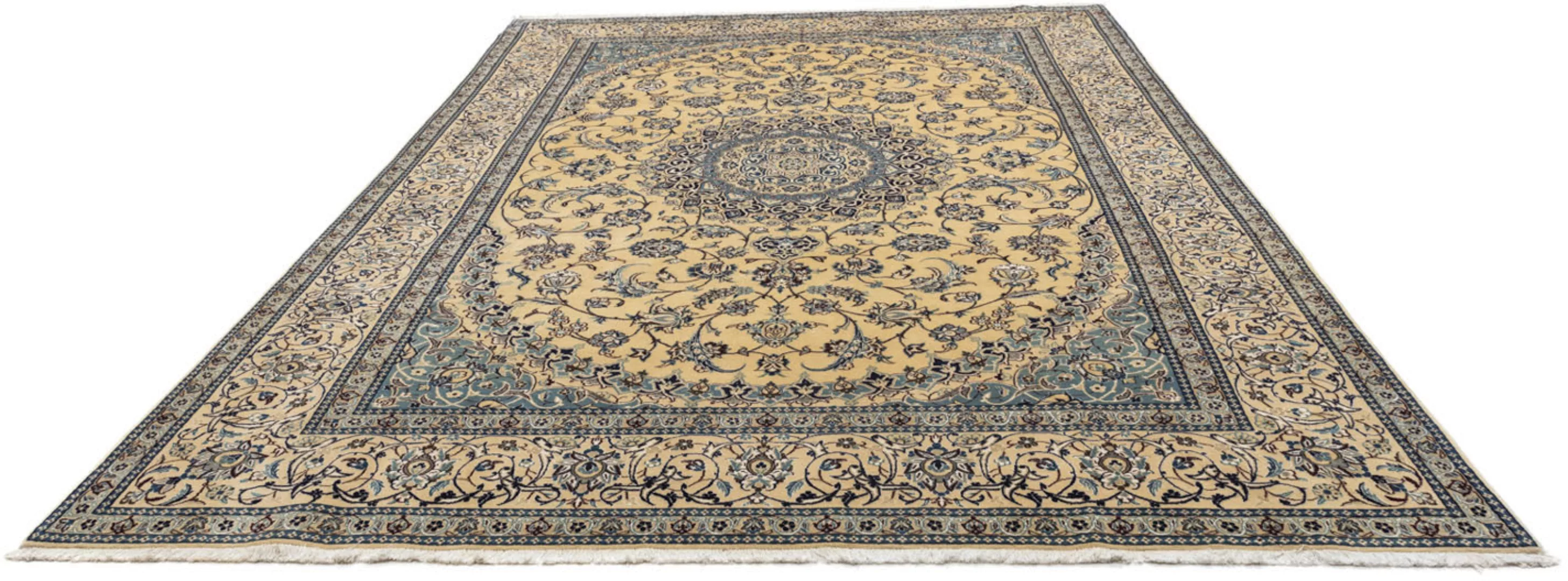 morgenland Wollteppich »Nain 9la Medaillon Beige 363 x 245 cm«, rechteckig, günstig online kaufen