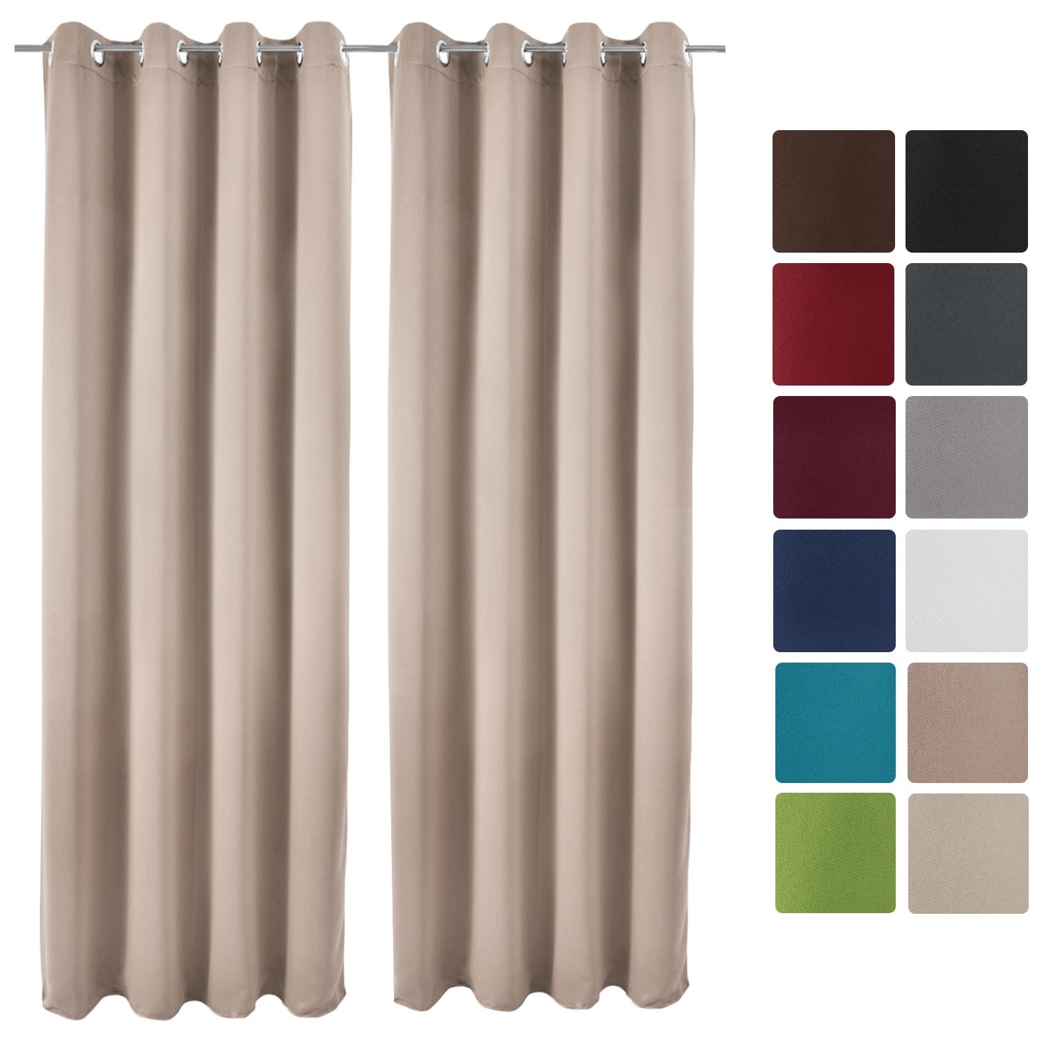 Beautissu Amelie BO Vorhang mit Öse 140x245cm Sand 2tlg günstig online kaufen
