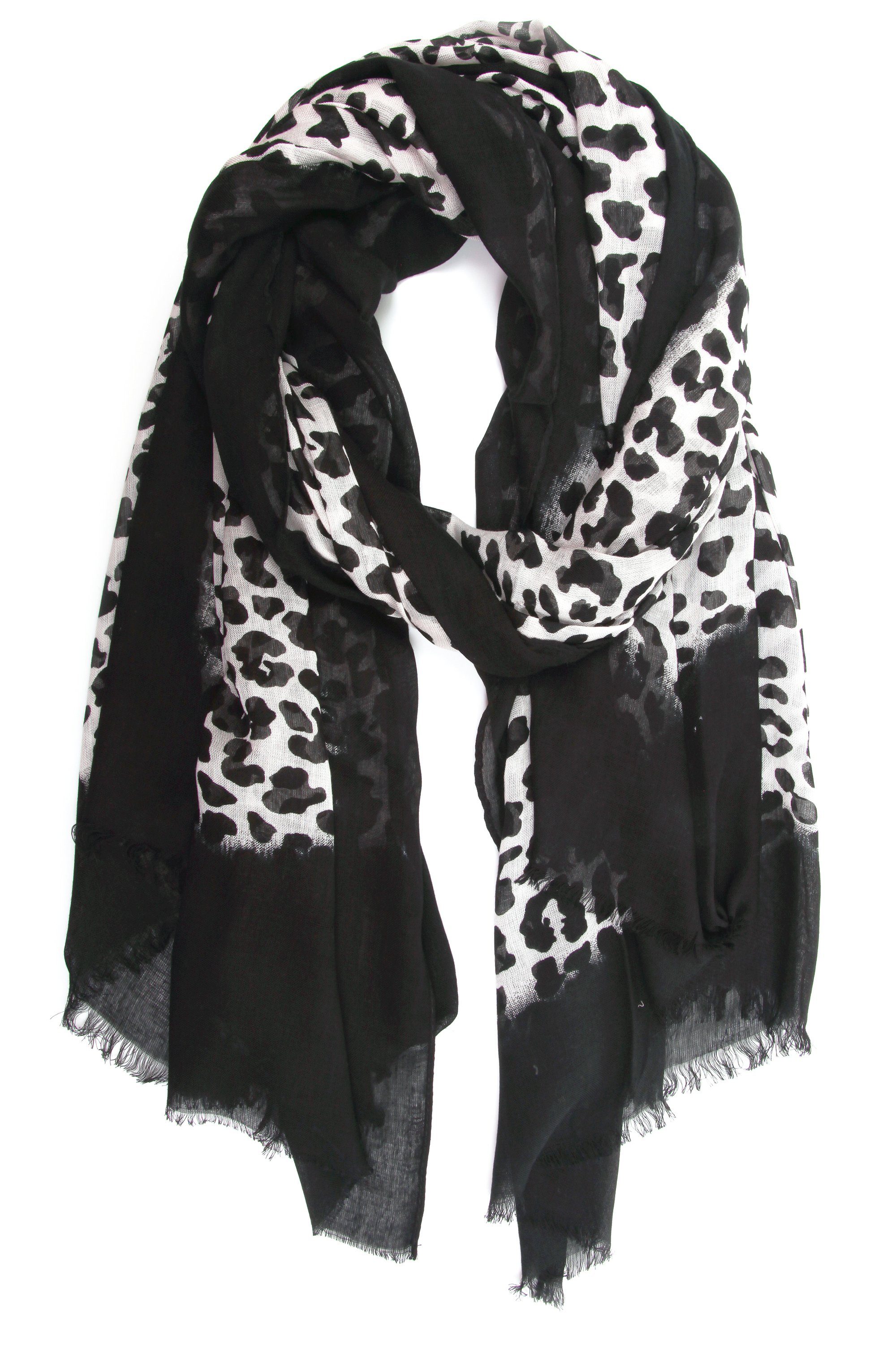 COLLEZIONE ALESSANDRO Modeschal "Lina", mit Leopardenmuster und schwarzer U günstig online kaufen