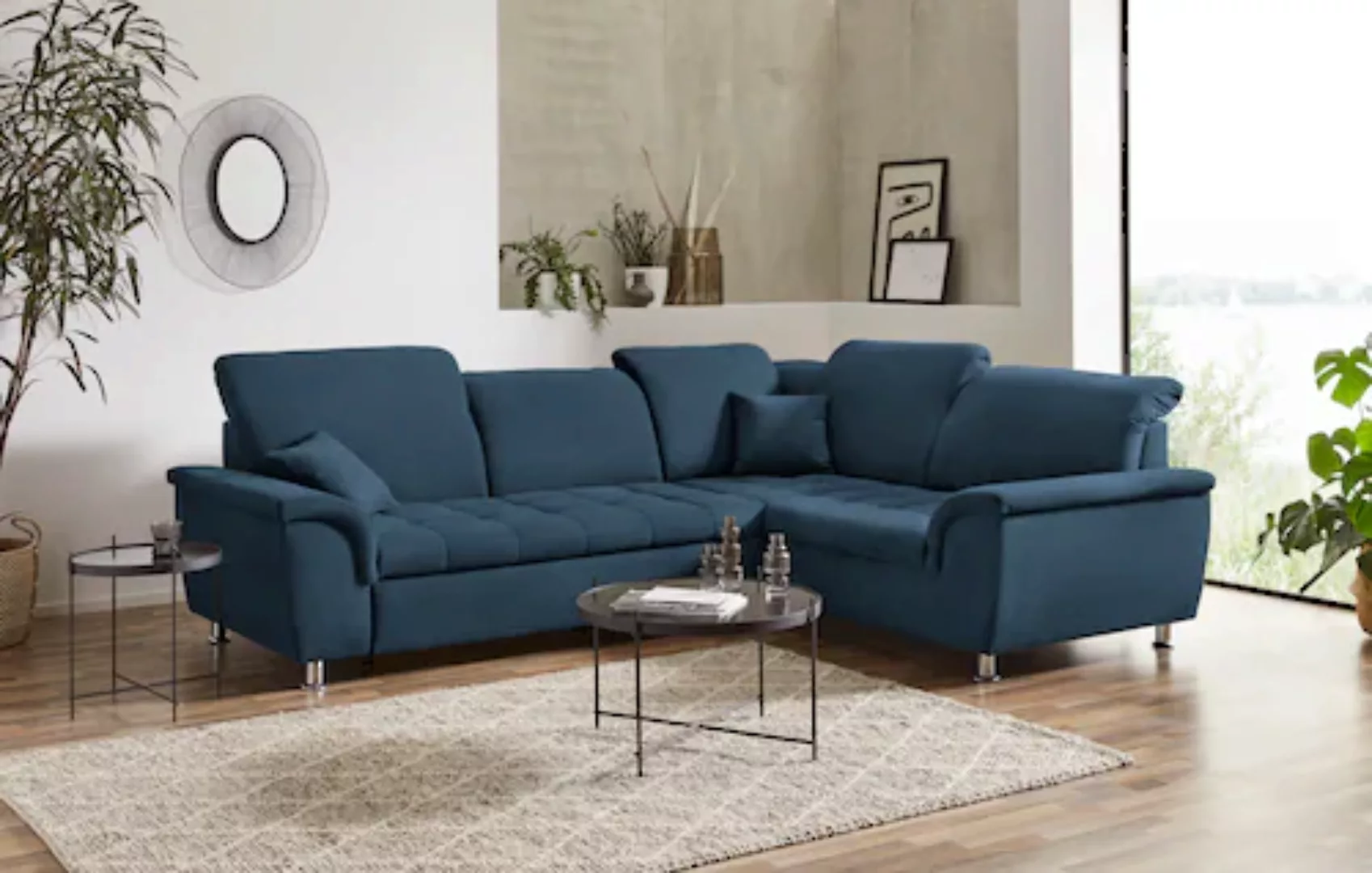 DOMO collection Ecksofa "Franzi L-Form", wahlweise mit Kopfteilverstellung günstig online kaufen