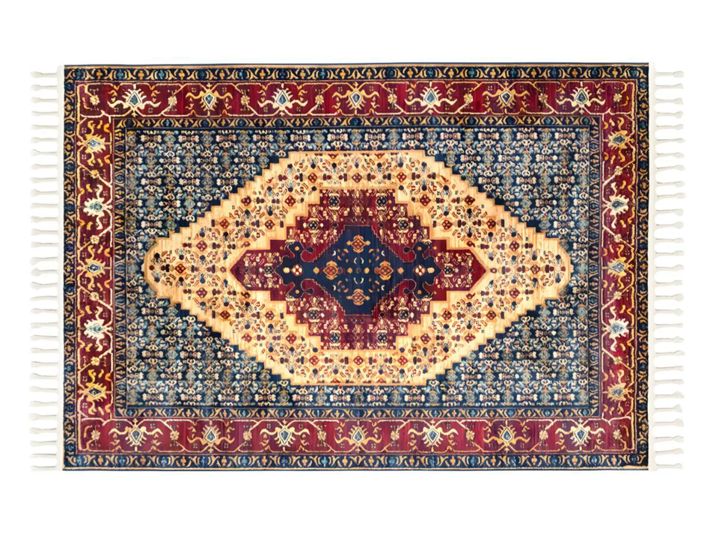 Teppich orientalisch - 160 x 230 cm - Rot & Blau - ANKARA günstig online kaufen
