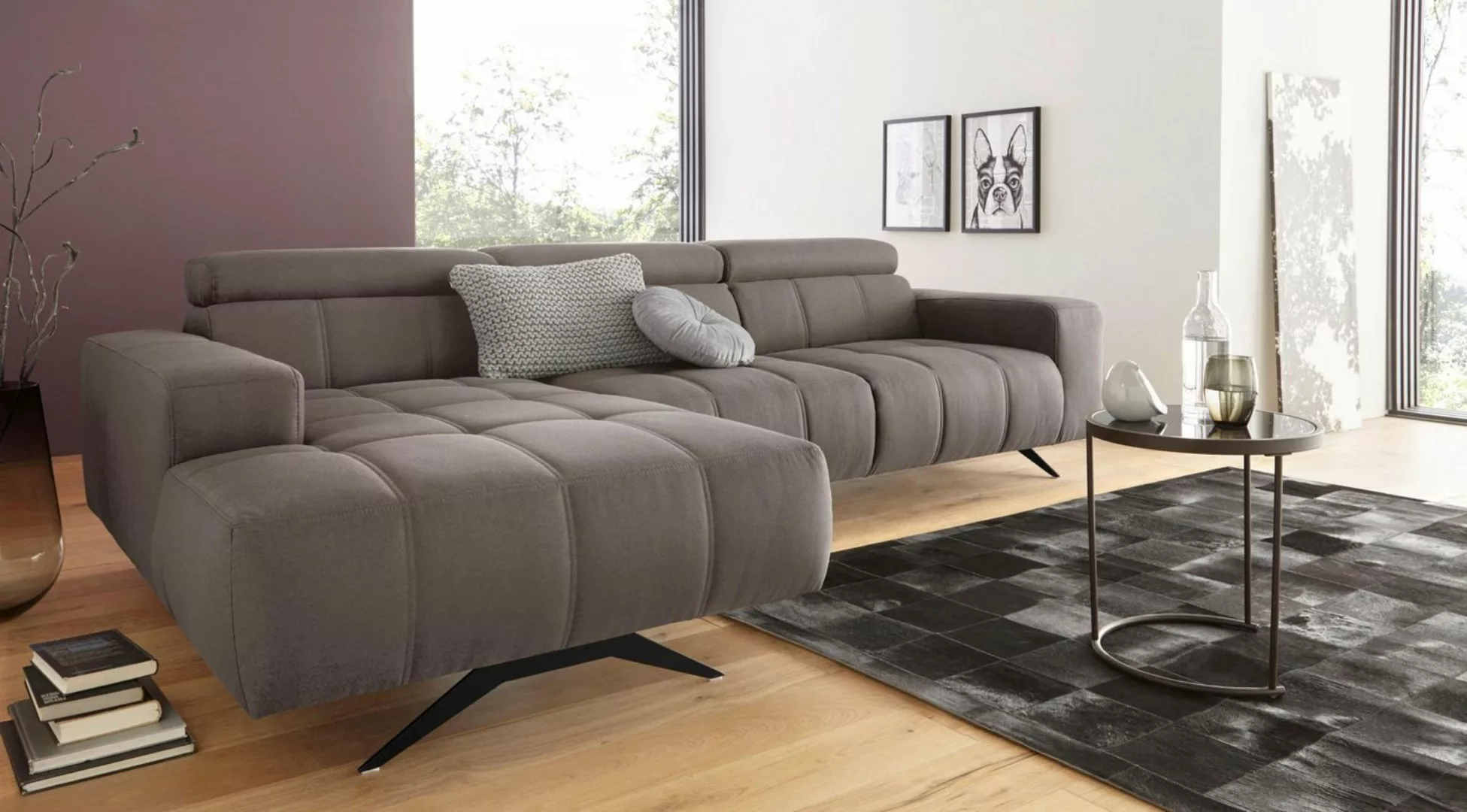 DOMO collection Ecksofa Trento L-Form, wahlweise mit Kopfteilverstellung, R günstig online kaufen