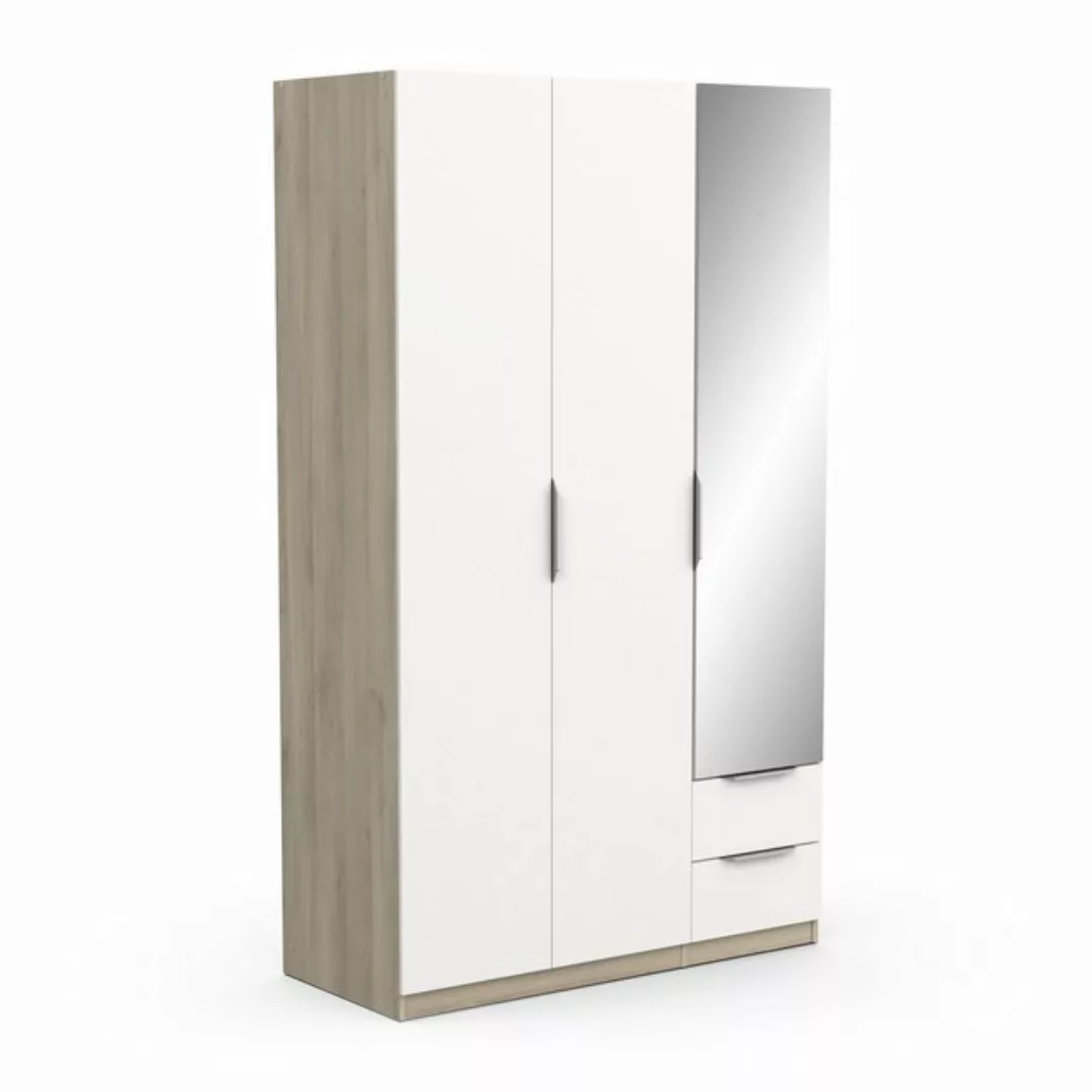 PREISBRECHER Drehtürenschrank GHOST in Matt weiß - 119,4x203x51,1cm (BxHxT) günstig online kaufen