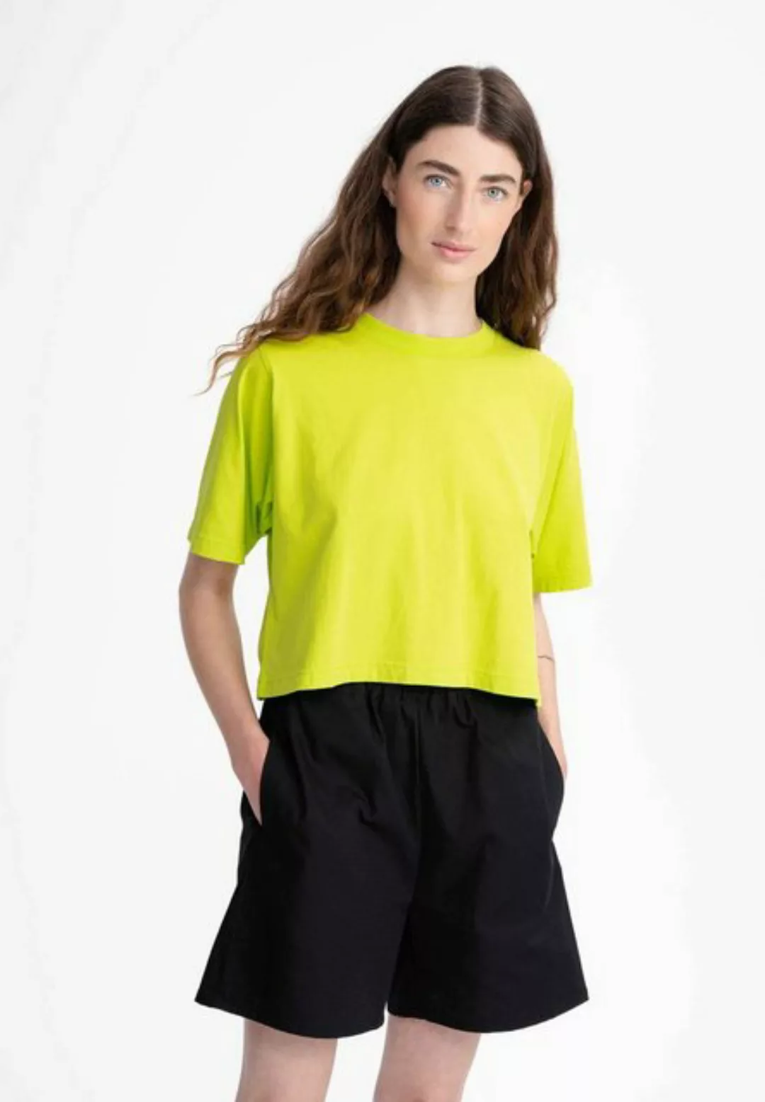 MELA Kurzarmshirt Cropped T-Shirt DESNA Rippbündchen günstig online kaufen