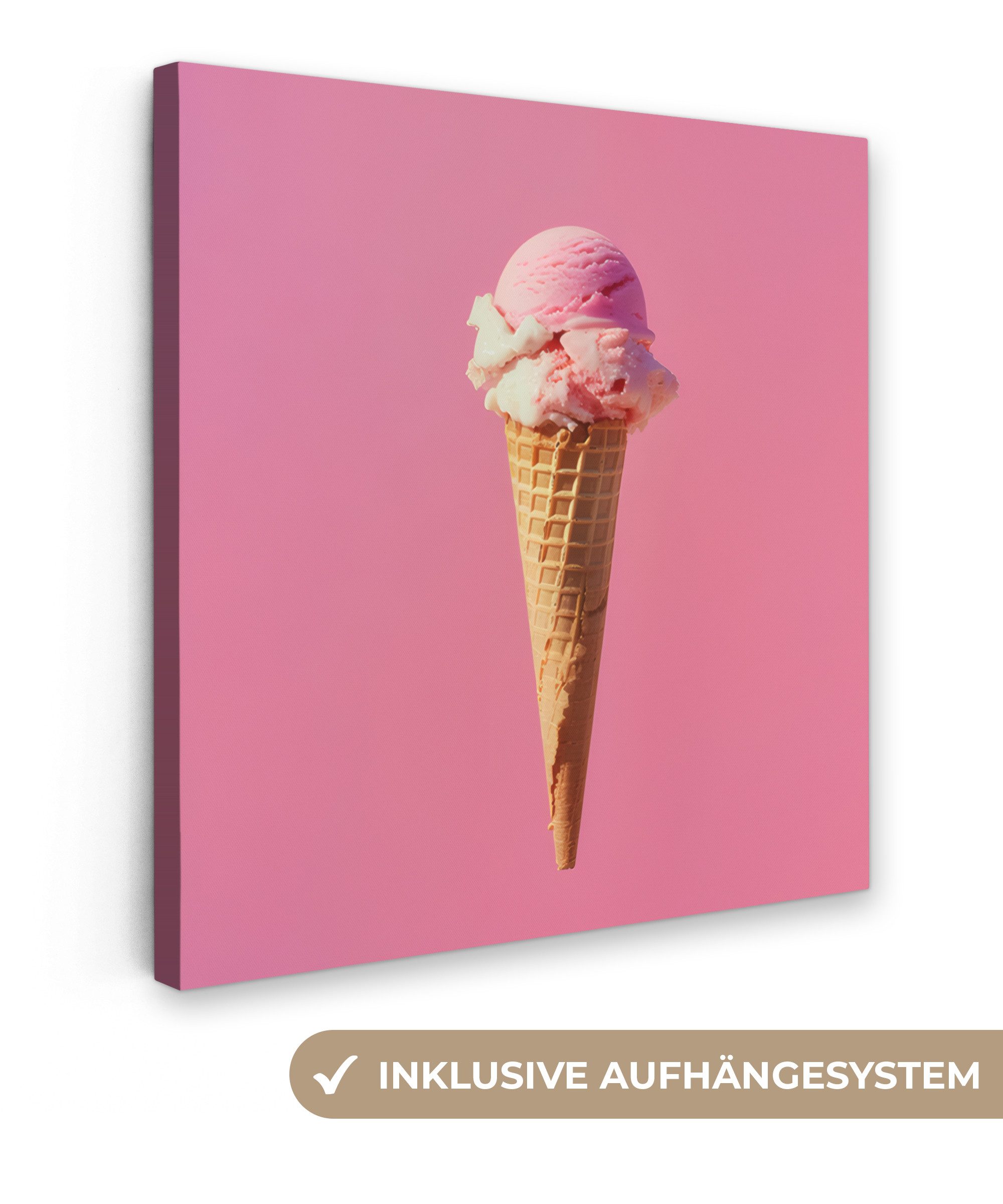 OneMillionCanvasses® Leinwandbild Horn - Schaufel Eiscreme günstig online kaufen