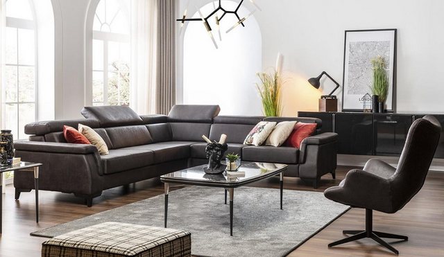 JVmoebel Ecksofa Sofagarnitur Ecksofa L-Form Couch Sessel Möbel Bettfunktio günstig online kaufen