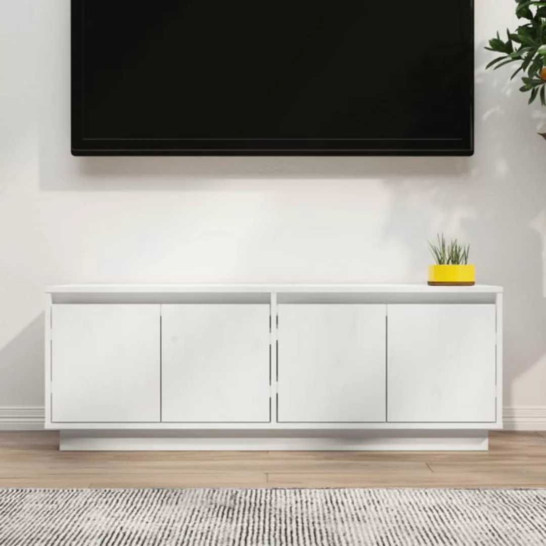 vidaXL TV-Schrank TV-Schrank Weiß 110x34x40 cm Massivholz Kiefer Lowboard günstig online kaufen