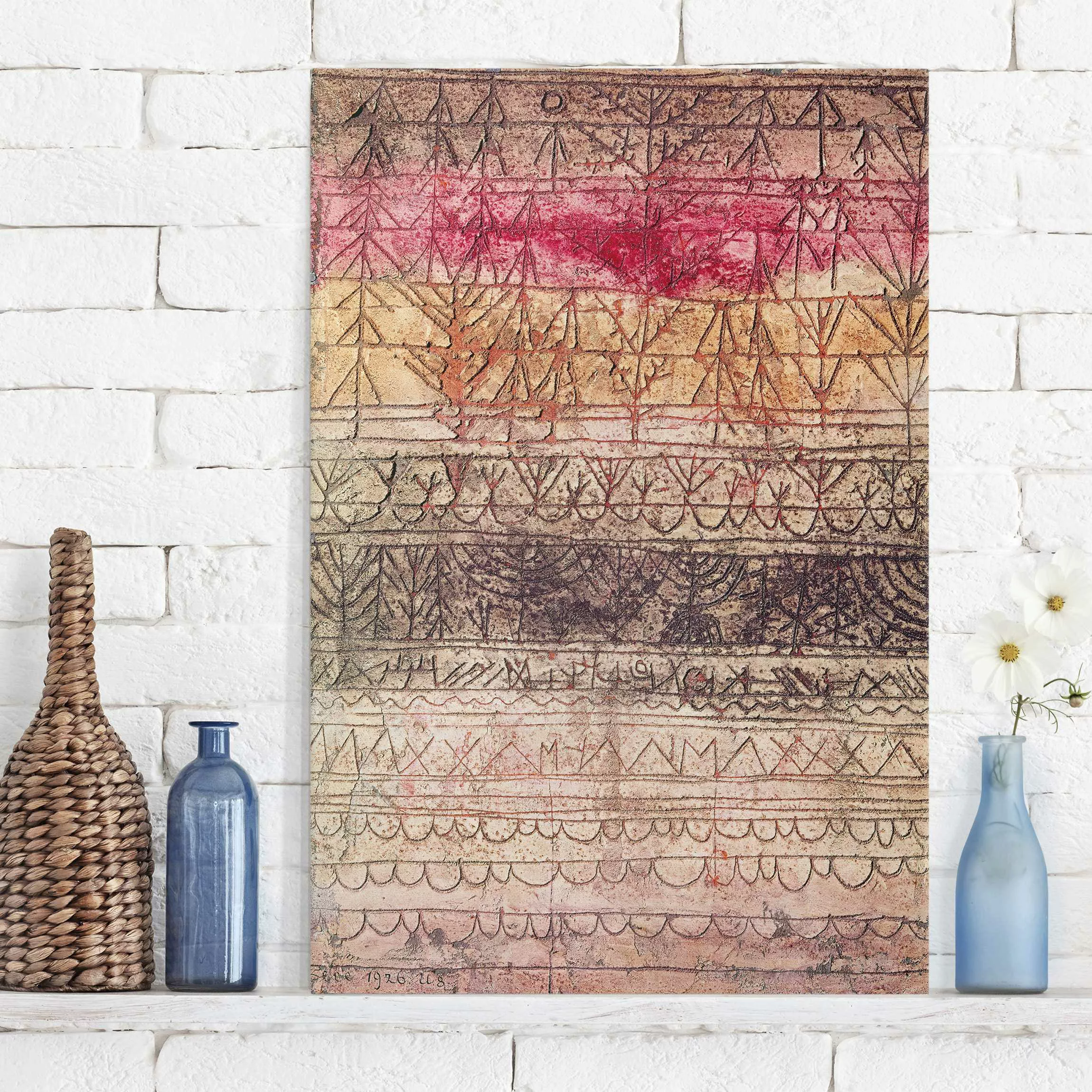 Leinwandbild Kunstdruck - Hochformat Paul Klee - Jungwaldtafel günstig online kaufen