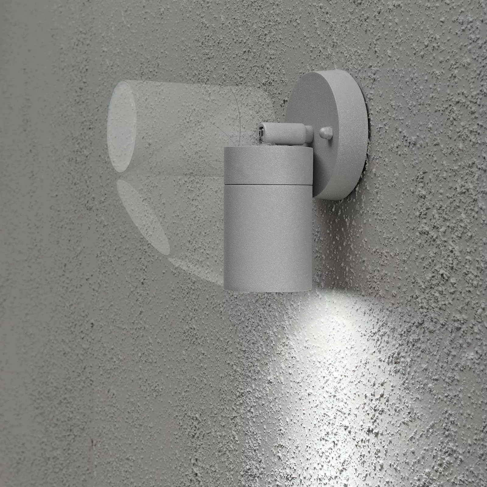 Schwenkbarer Wandspot Modena aus Aluminium in grau und Glas in klar, GU10 F günstig online kaufen