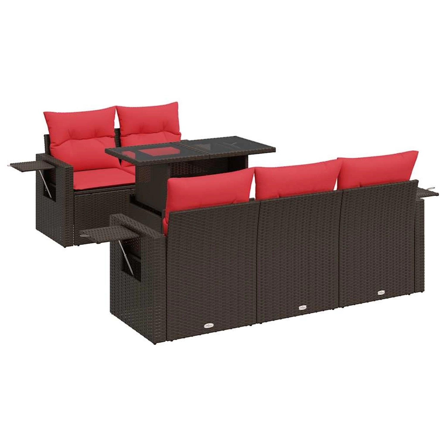 vidaXL 6-Tlg Garten-Sofagarnitur mit Kissen Braun Poly Rattan Akazie 332641 günstig online kaufen