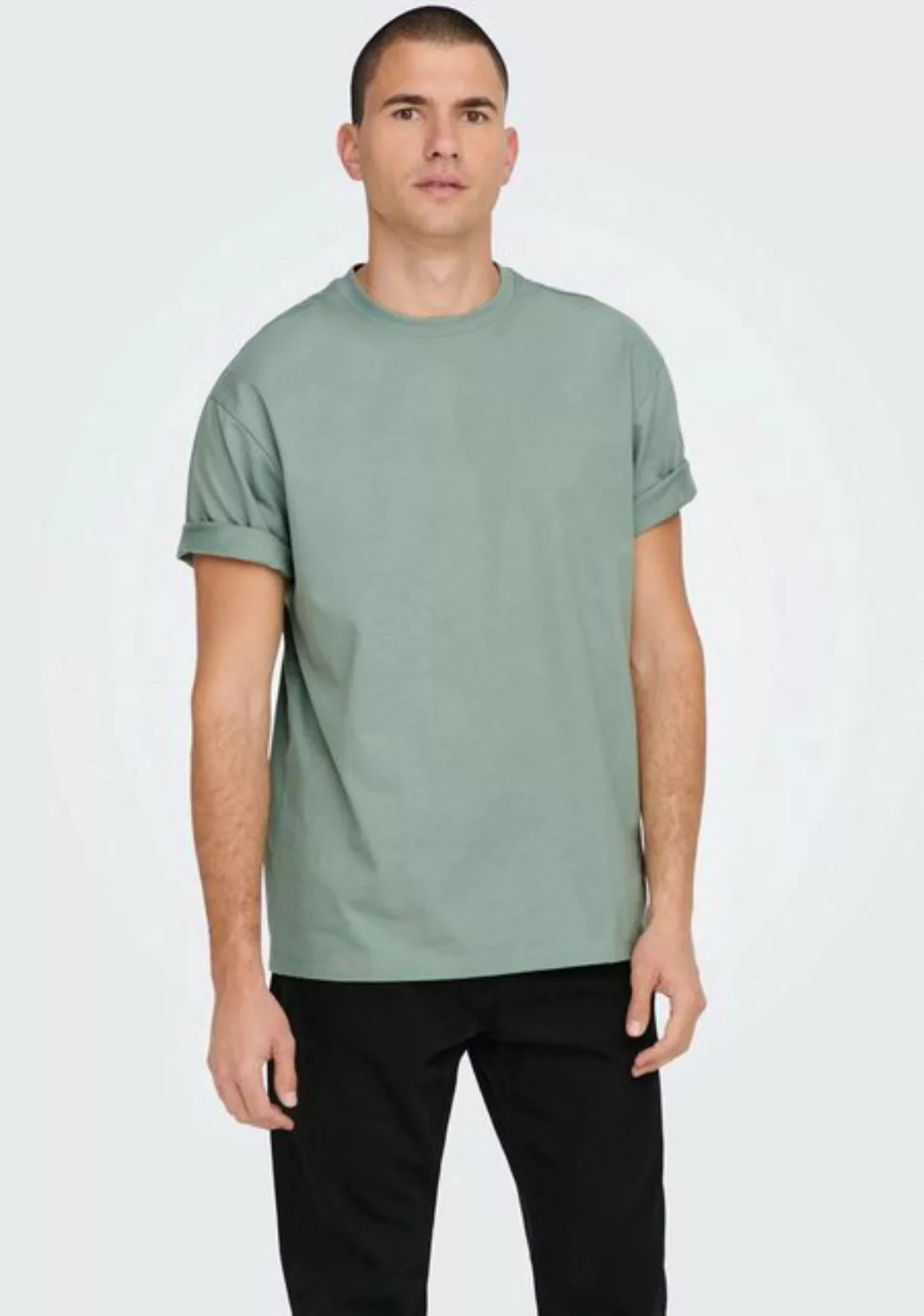 ONLY & SONS T-Shirt - oversize kurzarm Shirt - Basic T-Shirt einfarbig - un günstig online kaufen