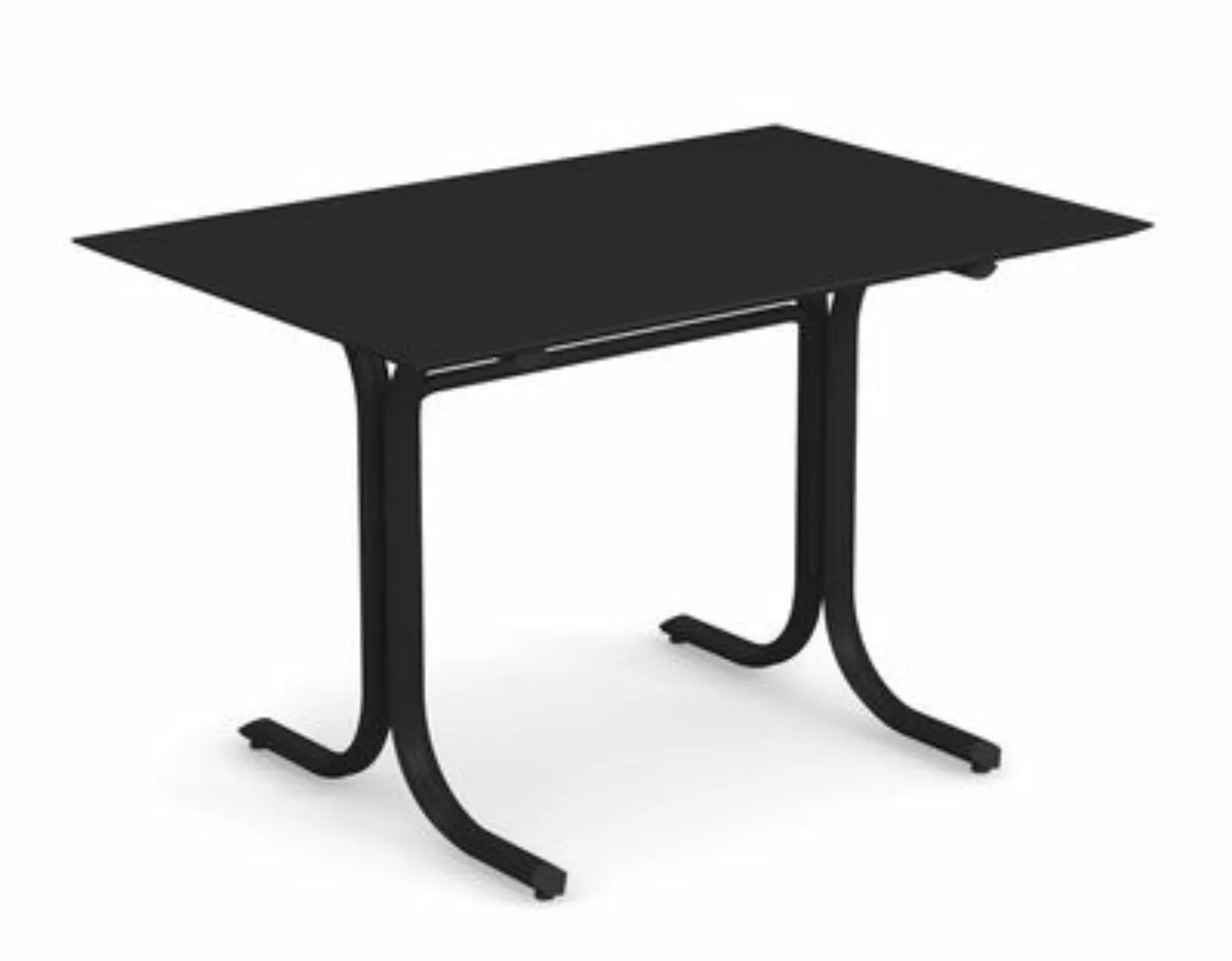 rechteckiger Tisch System metall schwarz / 80 x 120 cm - Emu - Schwarz günstig online kaufen