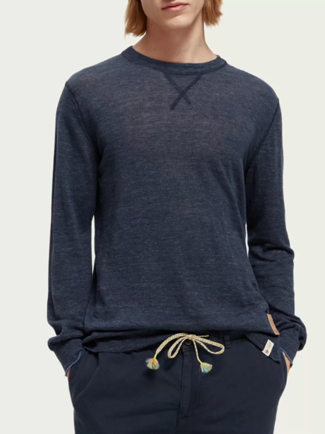 Scotch & Soda Pullover aus einer Leinenmischung mit Rundhalsausschnitt günstig online kaufen