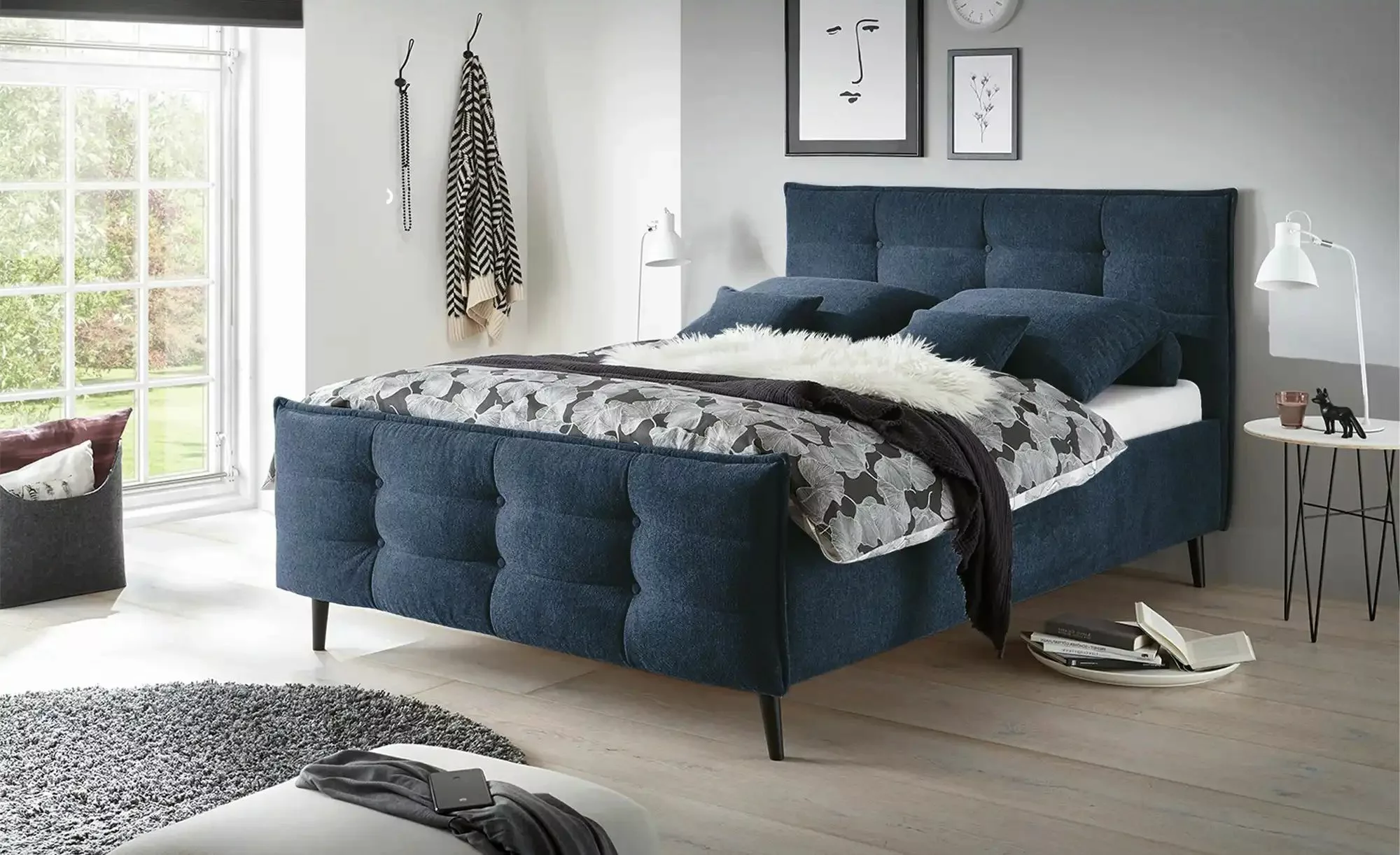 meinBett Polsterbettgestell  Mariano B ¦ blau ¦ Maße (cm): B: 189 H: 108 Be günstig online kaufen