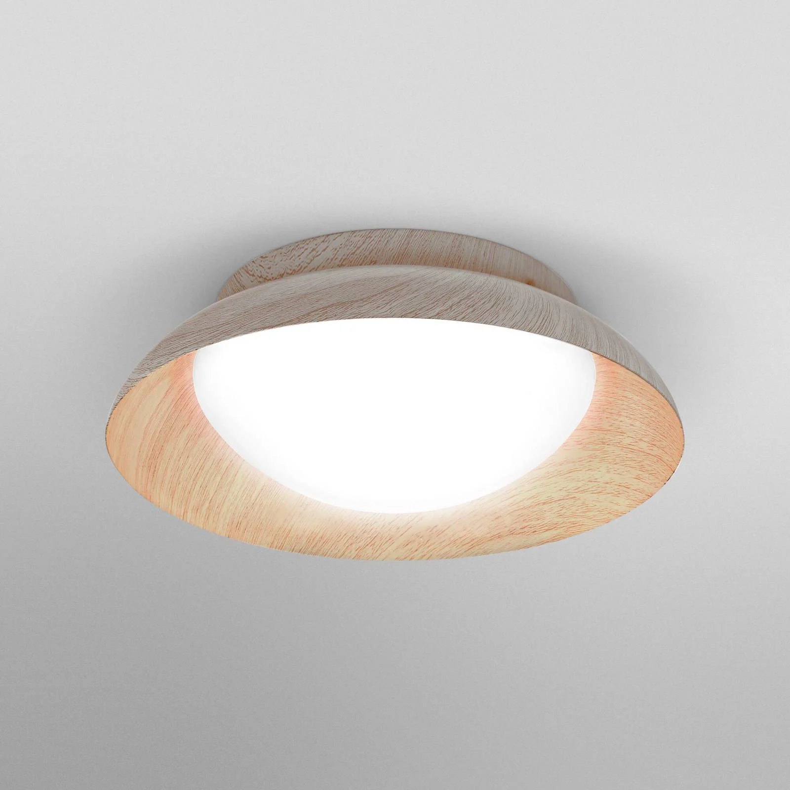 OSRAM Deckenleuchte ORBIS MILAN, holz, Ø 31 cm, Metall/Glas günstig online kaufen