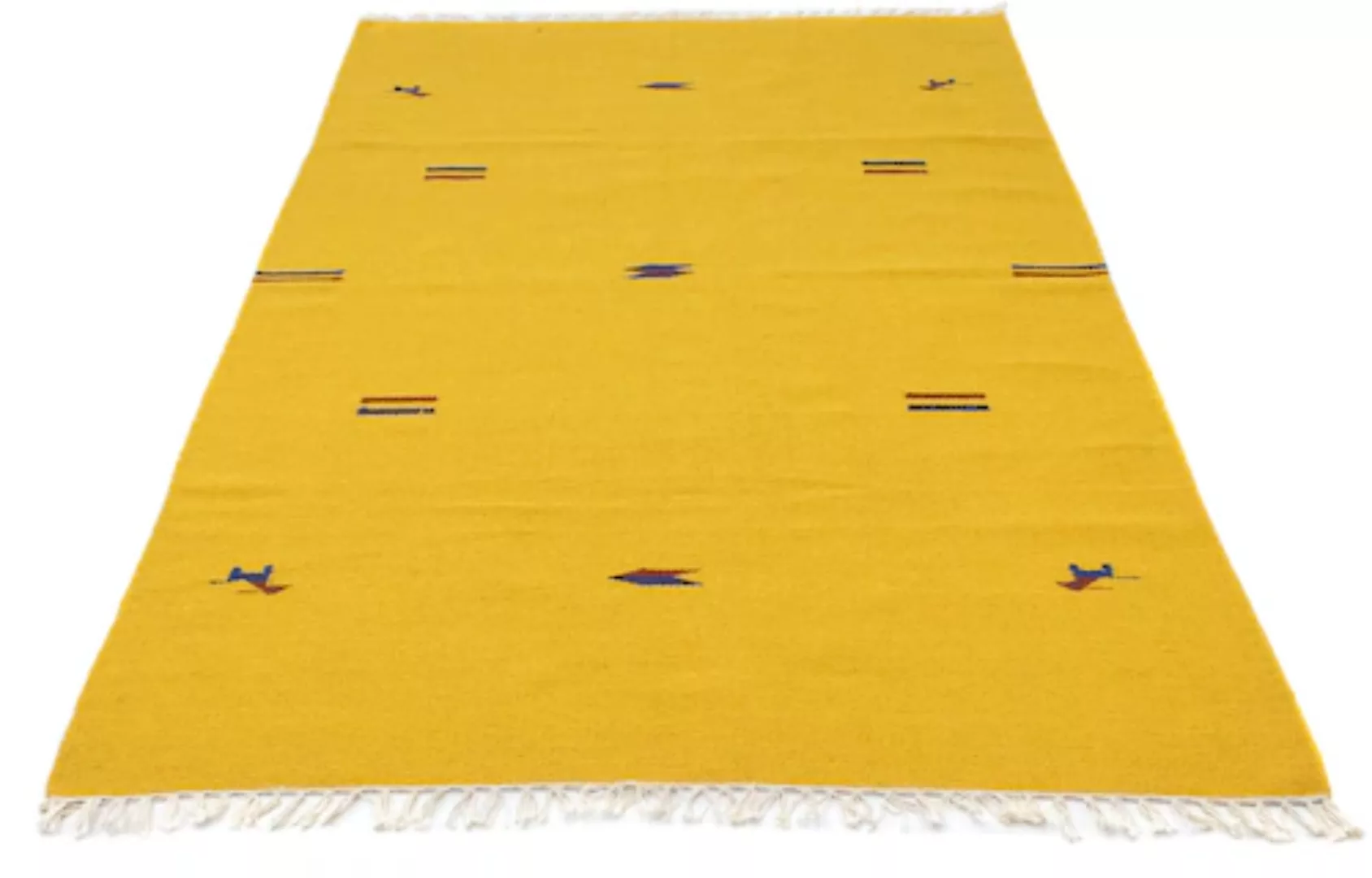 morgenland Wollteppich »Kelim Teppich handgewebt gelb«, rechteckig günstig online kaufen