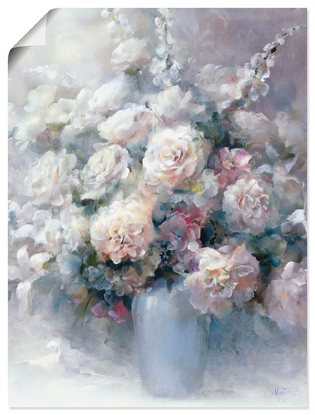 Artland Wandbild "Weißer Strauß", Blumen, (1 St.), als Leinwandbild, Poster günstig online kaufen