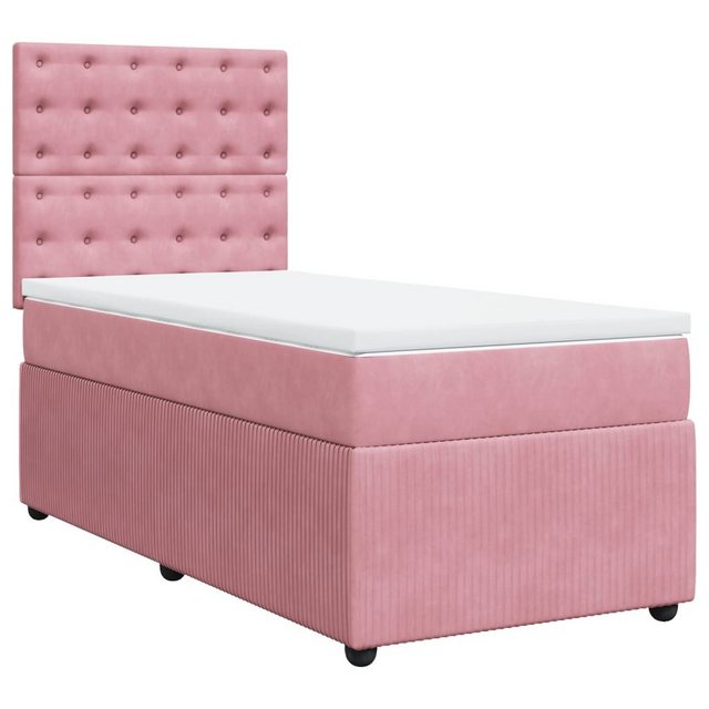 vidaXL Bett Boxspringbett mit Matratze Rosa 100x200 cm Samt günstig online kaufen