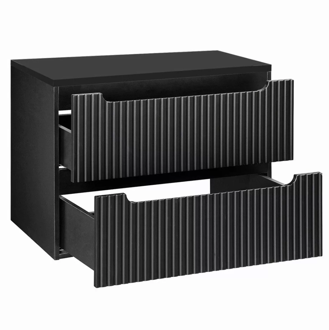 Lomadox Waschbeckenschrank NEWPORT-56-BLACK 80 cm Waschtisch-Unterschrank günstig online kaufen