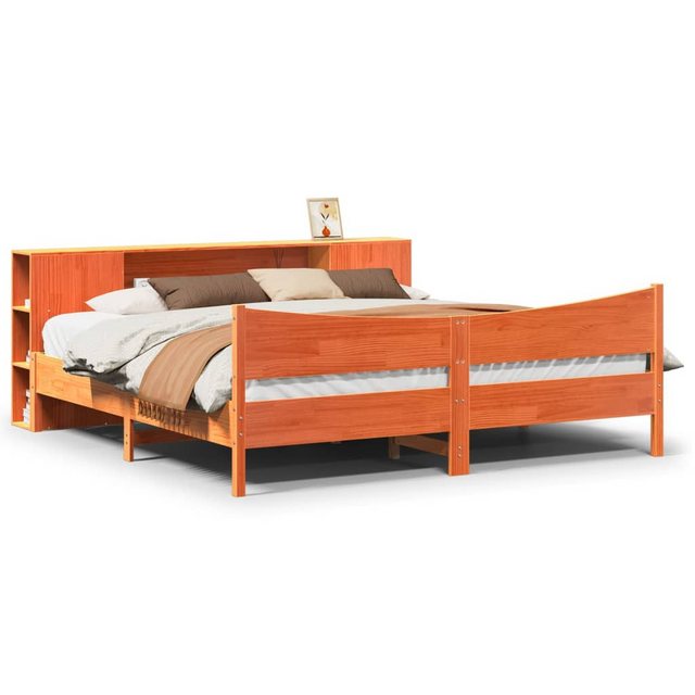 vidaXL Bett, Massivholzbett ohne Matratze Wachsbraun 200x200 Kiefernholz günstig online kaufen