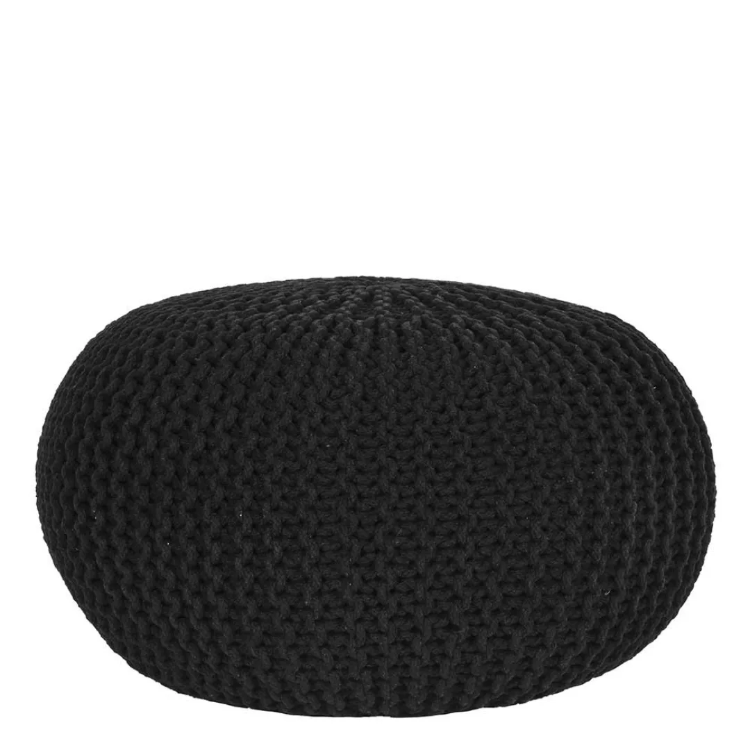 Strickpouf in Schwarz Skandi Design günstig online kaufen