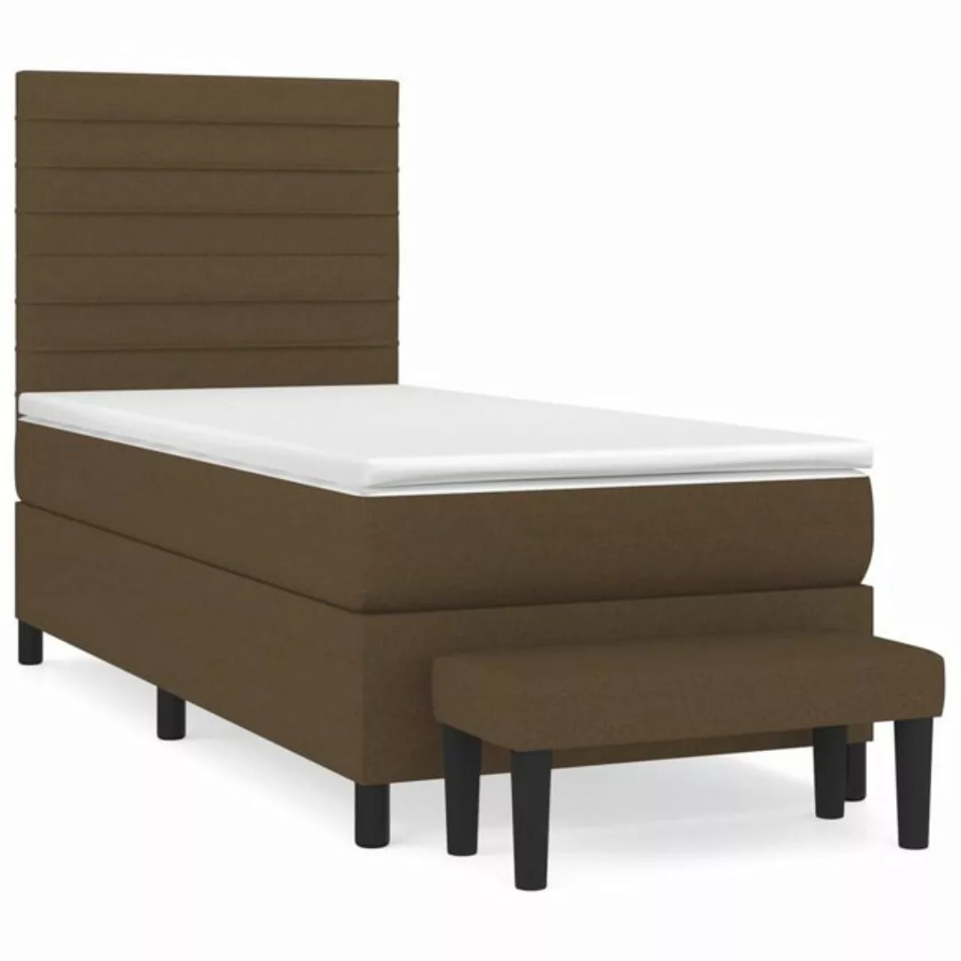 vidaXL Boxspringbett Boxspringbett mit Matratze und Fusshocker Stoff (90 x günstig online kaufen