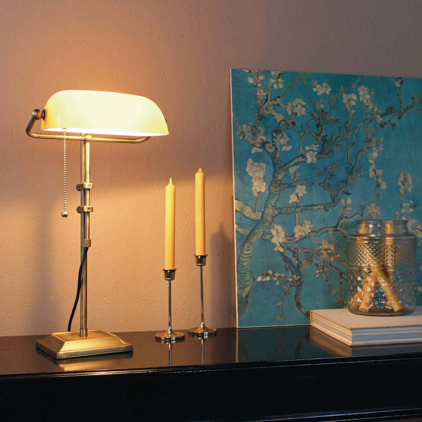 Schreibtischlampe Ancilla verstellbar bronze/gelb günstig online kaufen