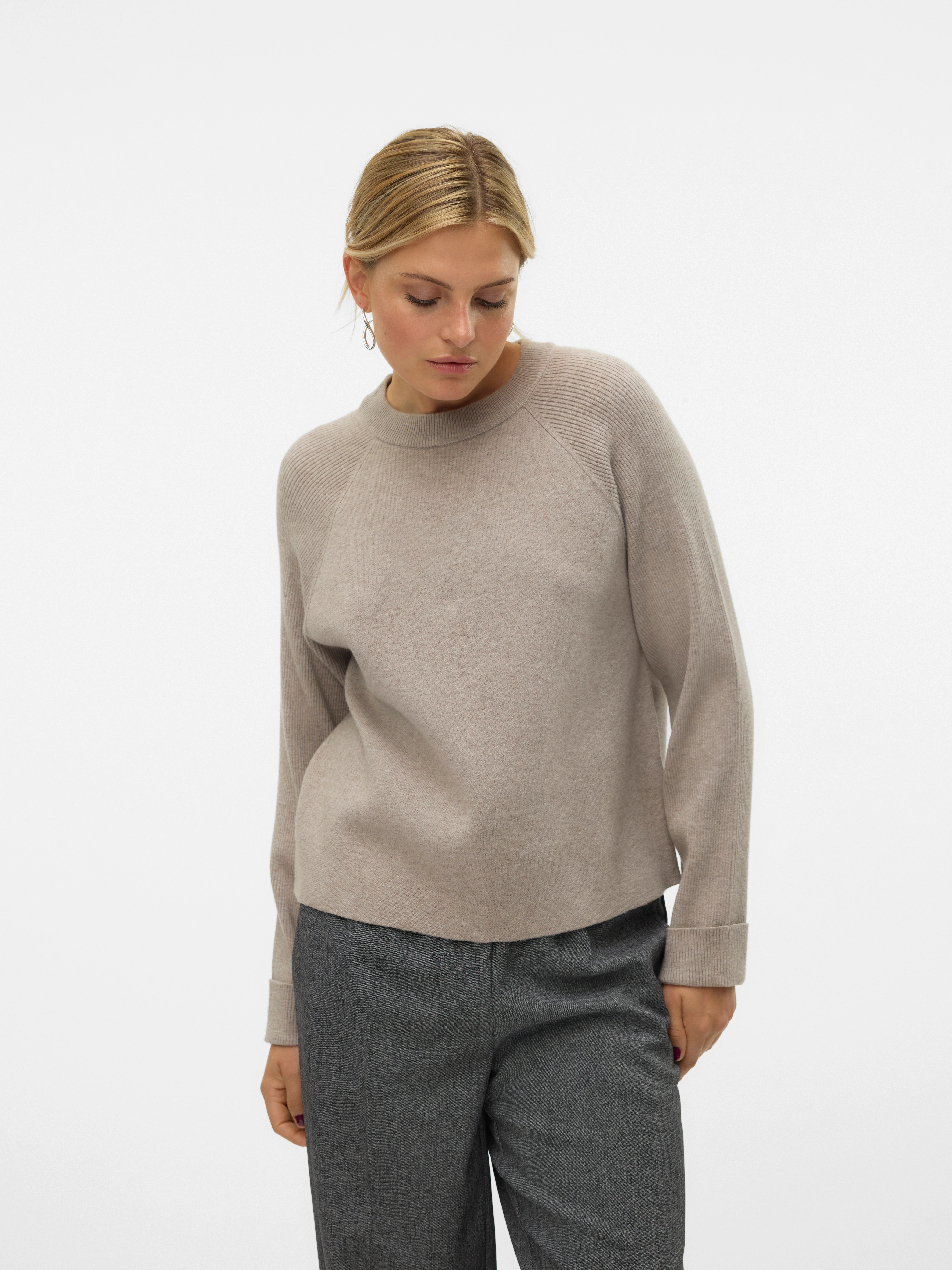 Vero Moda Strickpullover "VMGOLD MIX LS O-NECK PULLOVER GA" günstig online kaufen