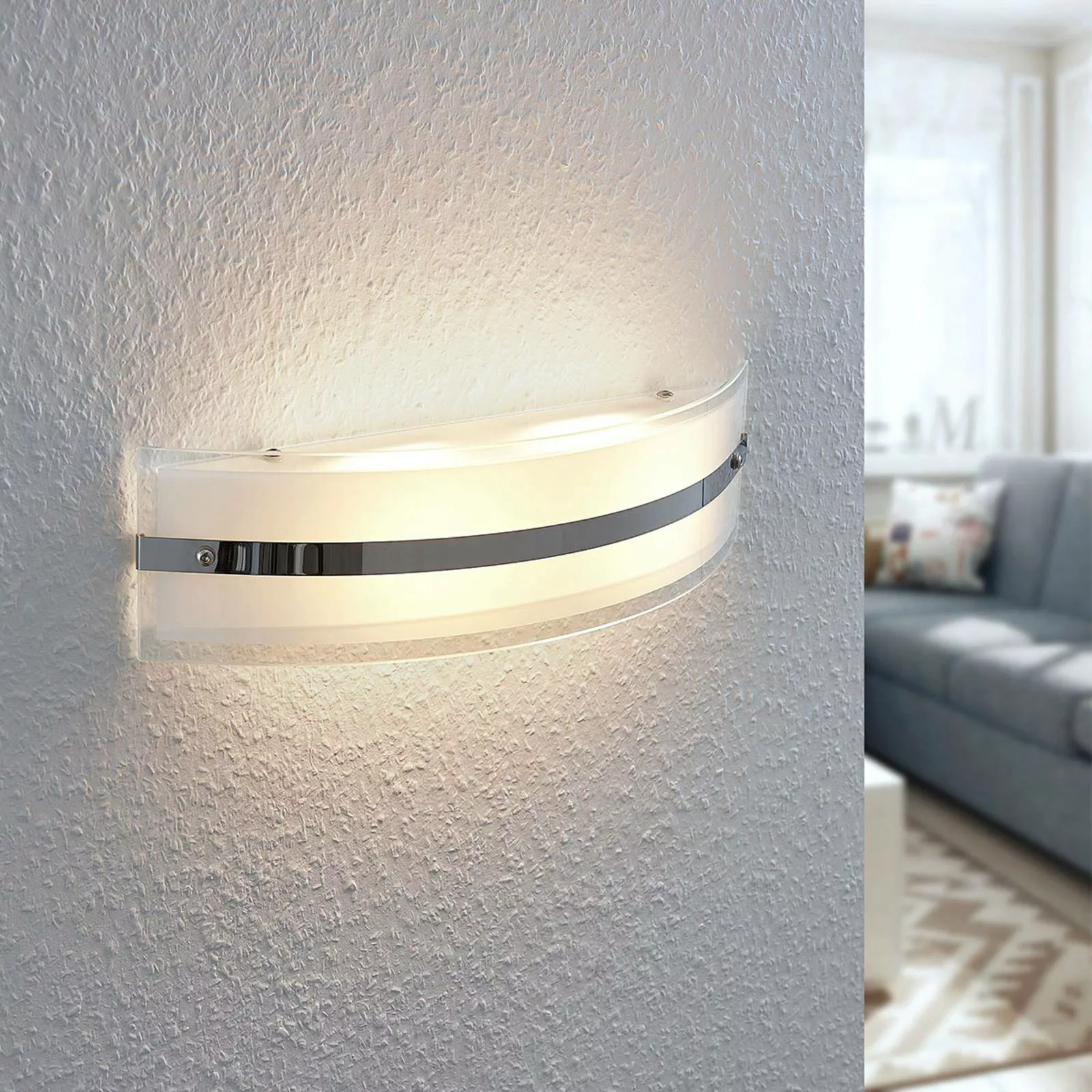 LED-Wandleuchte Zinka aus Glas, 37,5 cm günstig online kaufen