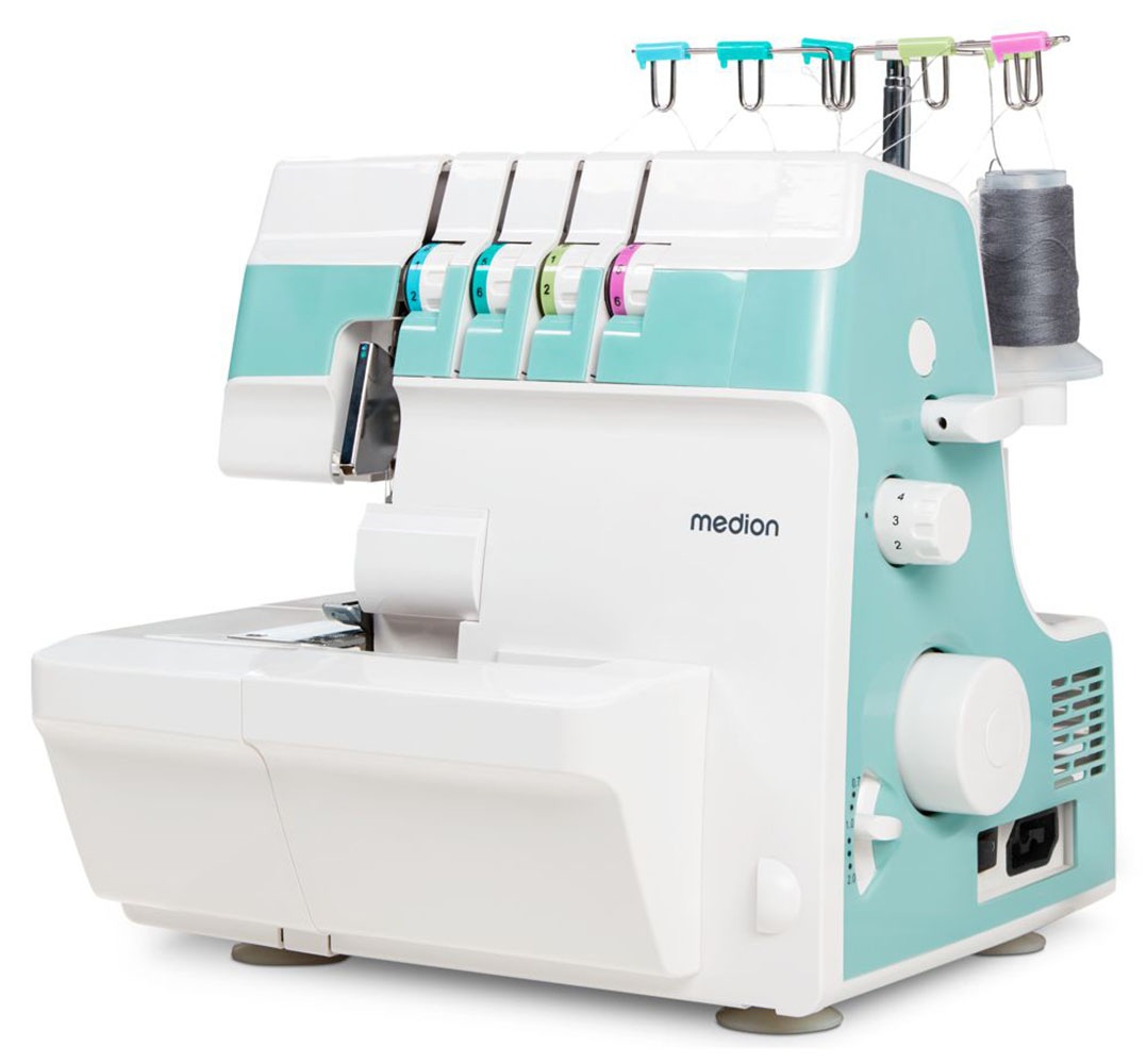 Medion® Overlock-Nähmaschine »MD 19169, Teleskopfadenführung, Zubehör- Fach günstig online kaufen