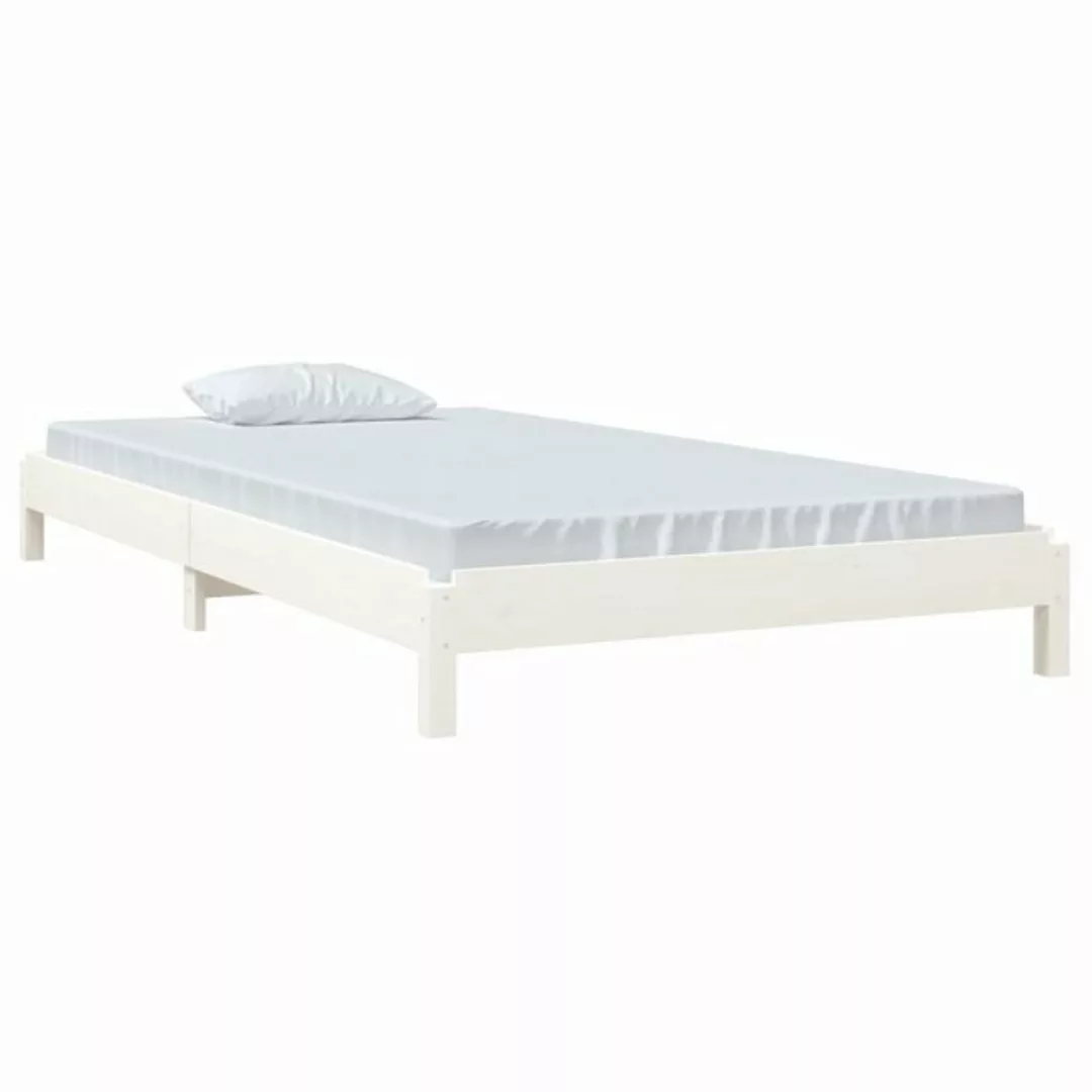 furnicato Bett Stapelbett Weiß 90x190 cm Massivholz Kiefer (1-tlg) günstig online kaufen