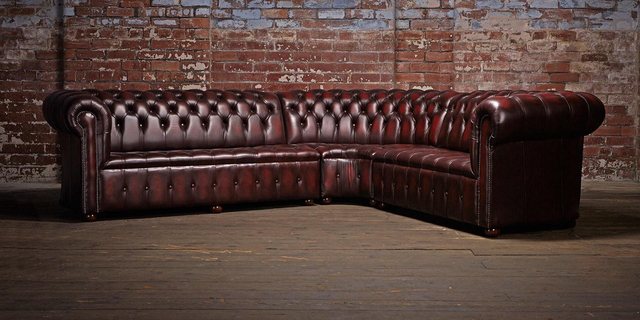 Xlmoebel Ecksofa Neues Ecksofa aus Leder Chesterfield Polster Sitzgarnitur günstig online kaufen