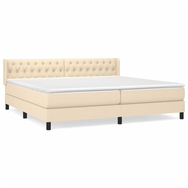 vidaXL Boxspringbett Boxspringbett mit Matratze Creme 200x200 cm Stoff Bett günstig online kaufen