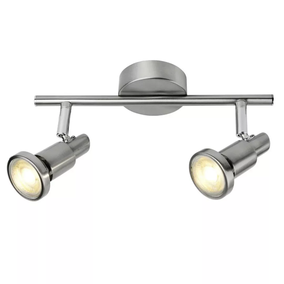 LED Deckenleuchte Ryan in Silber und Chrom 2x 5W 690lm GU10 2-flammig günstig online kaufen