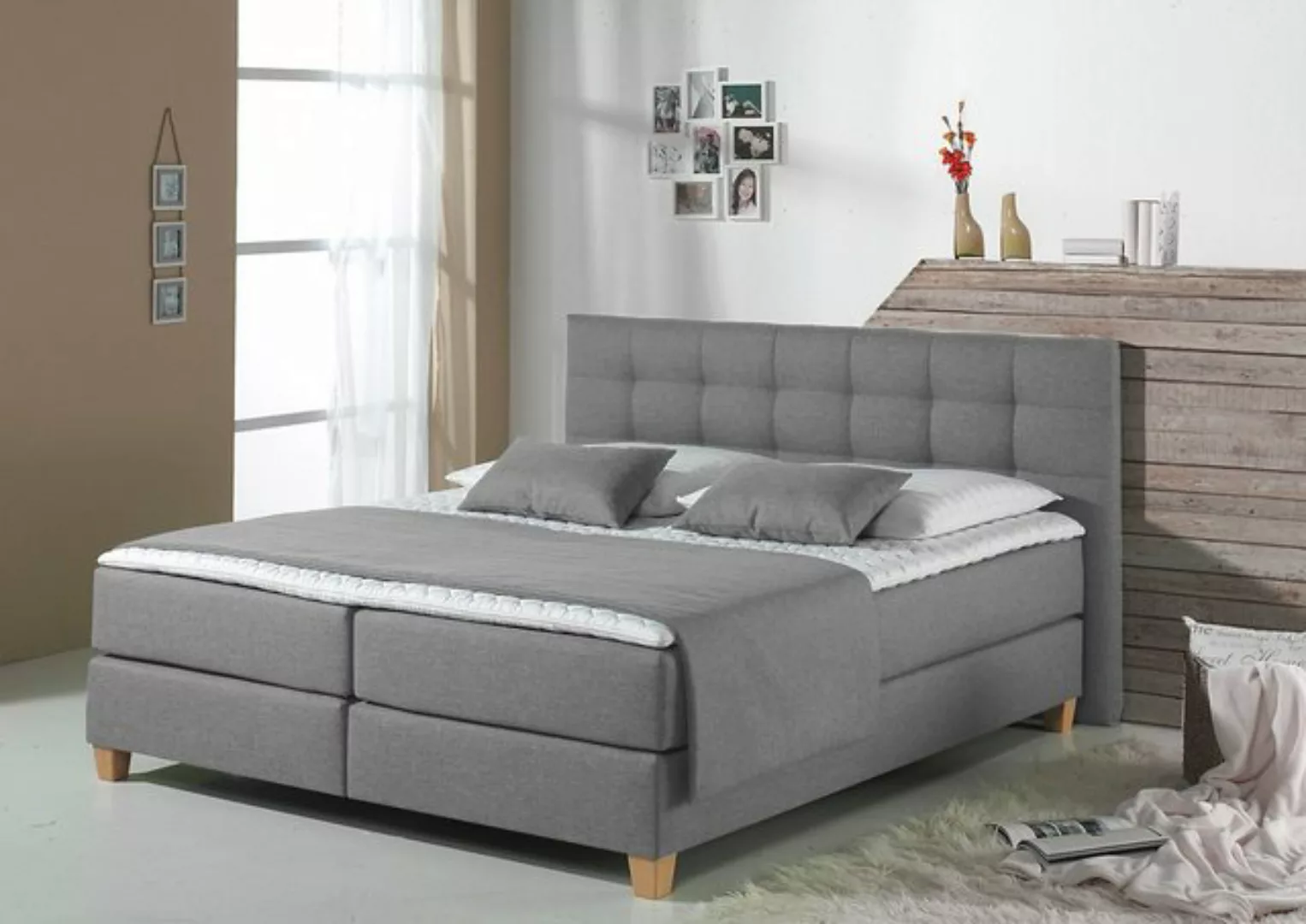 Home affaire Boxspringbett "Moulay", inkl. Topper, in Überlänge 220 cm, 3 H günstig online kaufen